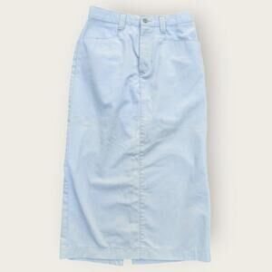 Lee Performance Khaki Long Pencil Skirt Women's Sz 8P light beige Back slit